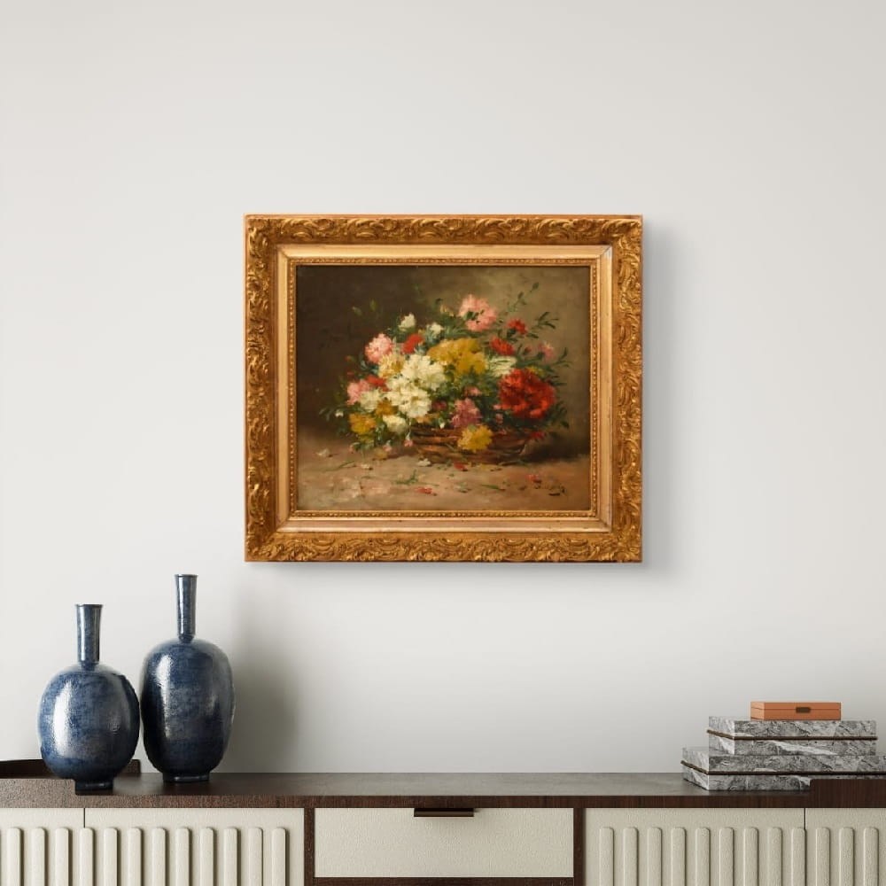 QF781 2a antique floral painting flower oil still life